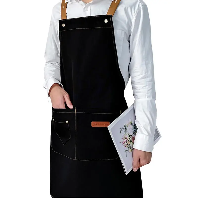 Stylish High-grade Household Apron, Wear-resistant Cooking Cover Apron, Practical Unisex Bib Apron for Kitchen Baking Restaurant Working-MM1