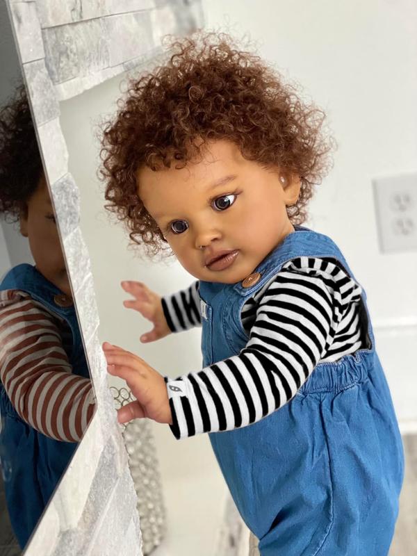 Reborn Toddler Baby Dolls Girls 26 Inch Large Size Black Baby Dolls, African American Reborn Toddler Doll with Natural Hair, Like Real Babies for Girl Boy Toys