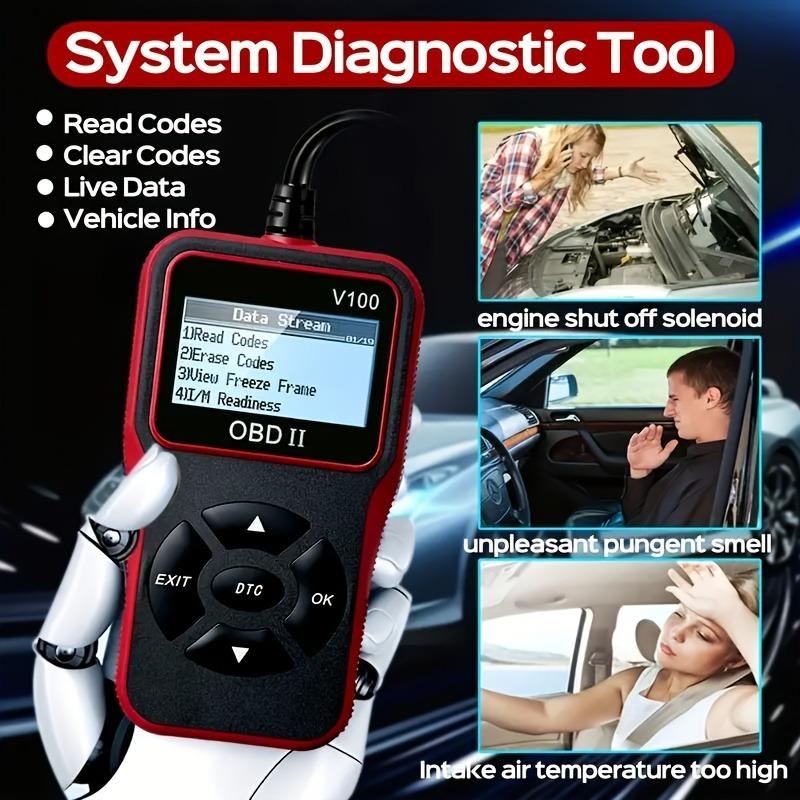 OBD2 Scanner Code Reader with 2.4" LCD Display - Advanced Diagnostic Tool for Engine Faults fault code