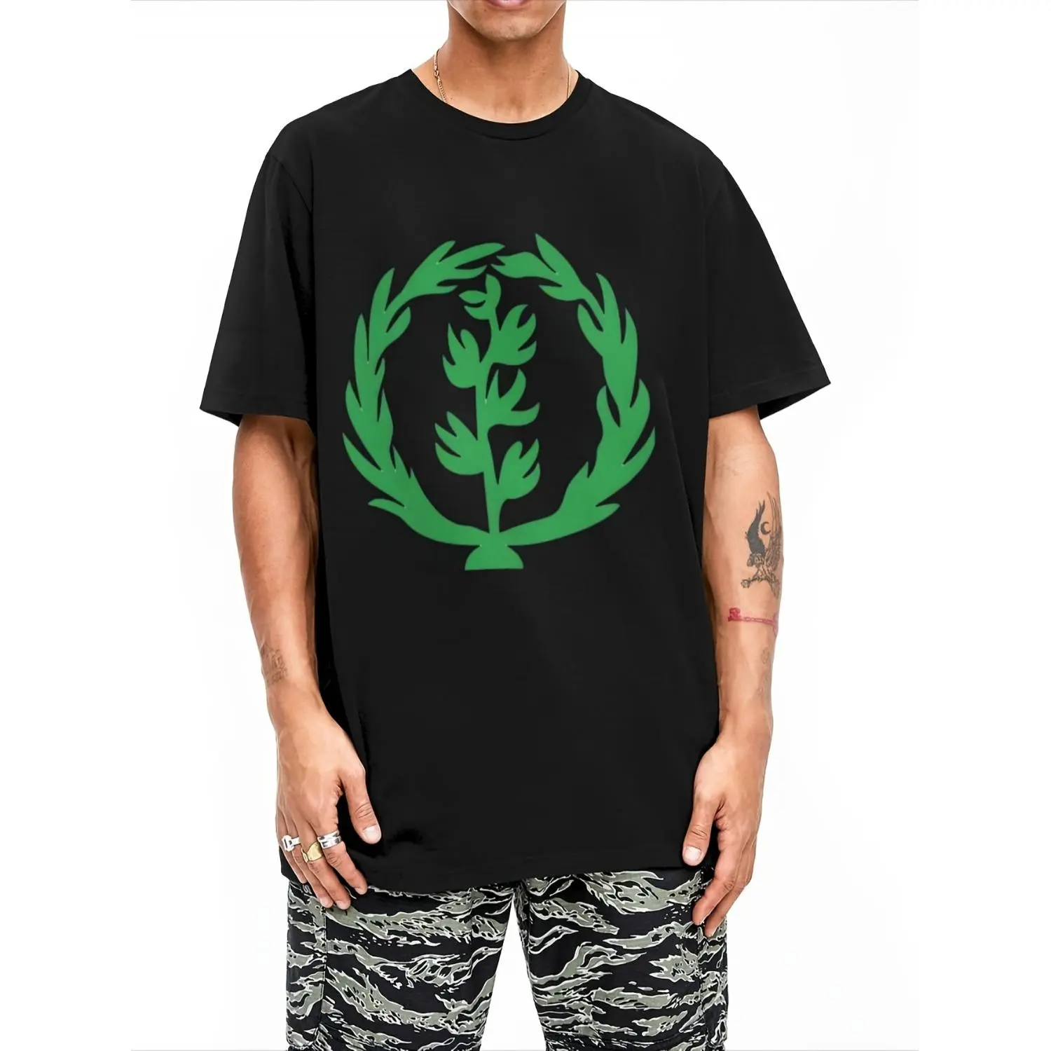 2026 New Large-Sized Men's T-Shirt - Eritrea Print, Tricolor & Stripes, Short-Sleeve Round Neck - Casual Menswear, Streetwear, Cultural Tshirt Attire