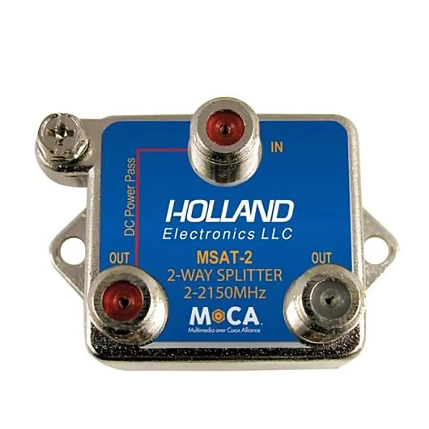 Holland Coaxial Splitter, 2-Way, MoCa Enabling, 2-2150Mhz, DirecTV Approved