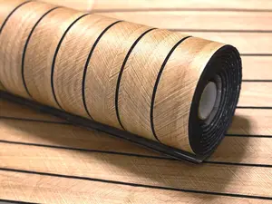 Grooved 3D Wood Grain Self-Adhesive Wallpaper & Wall Stickers, Waterproof, Moisture-Proof, Easy-Clean, Durable 300x40cm Home Goods, House Decor for Living Room, Kitchen, Unique Decor, Living Room Decorations, Vintage Marble Backsplash