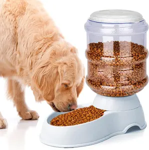 Automatic  Feeders,  Feeder Dispenser for Large Dogs, 3 Gallon Gravity Automatic   Feeder Station, Dry  Storage Container Bowl for Adult Dogs