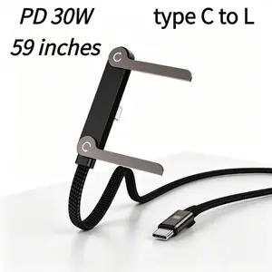 Pd30w Charger Cable for Apple Type-C to Lightning, Fast Charging Data Cable, Compatible with iPhone & iPad, Durable Design