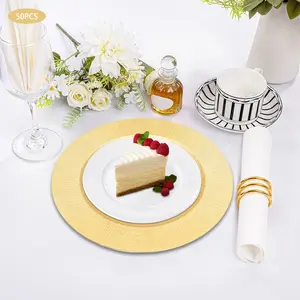 50 Pack Round Charger Plates 33cm for Wedding Party Banquet Decor