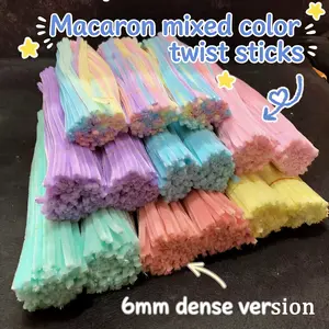 300/400 Flexible Artificial Plastic Macaron Twister Sticks, Creative DIY Craft Projects, Multiple Encrypted Colors, Fur Strips, Easter Bunny, Star, Heart