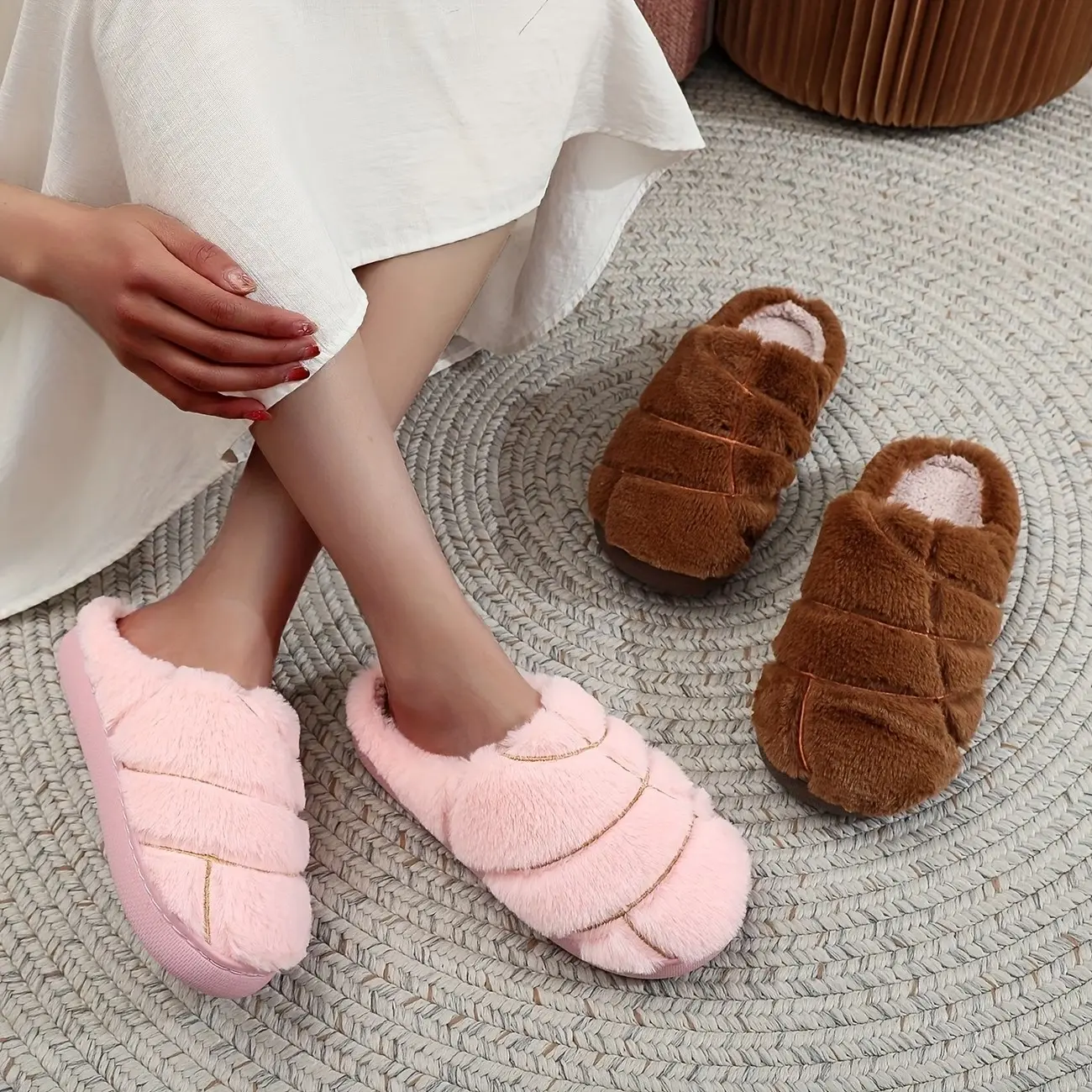 House Slippers for Women Men Soft Cotton Indoor Shoes Memory Foam Slip On bedroom luxe feel sophisticated laid back effortless bodycon classic wardrobe staple trending now chic look elegant