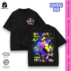 Octavi Hazbin Hotel Graphic Tees • Hoodie Streetwear • Vintage Oversized Acid Wash • Helluva Boss Merch • Heavyweight Menswear Comfort Cotton