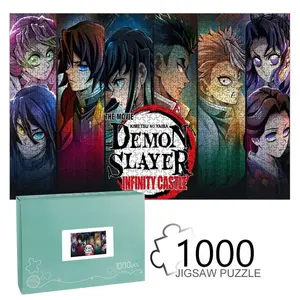Demon Slayer Anime Wooden Puzzle 300/500/1000PCS Eco-Friendly Material Fine Craftsmanship Decompression Toy  Anime Fans Gift