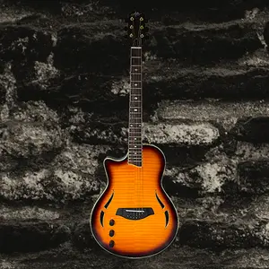 Aslin Dane Nashlin Thinline Left handed Acoustic/Electric - Flame Vintage sunburst.