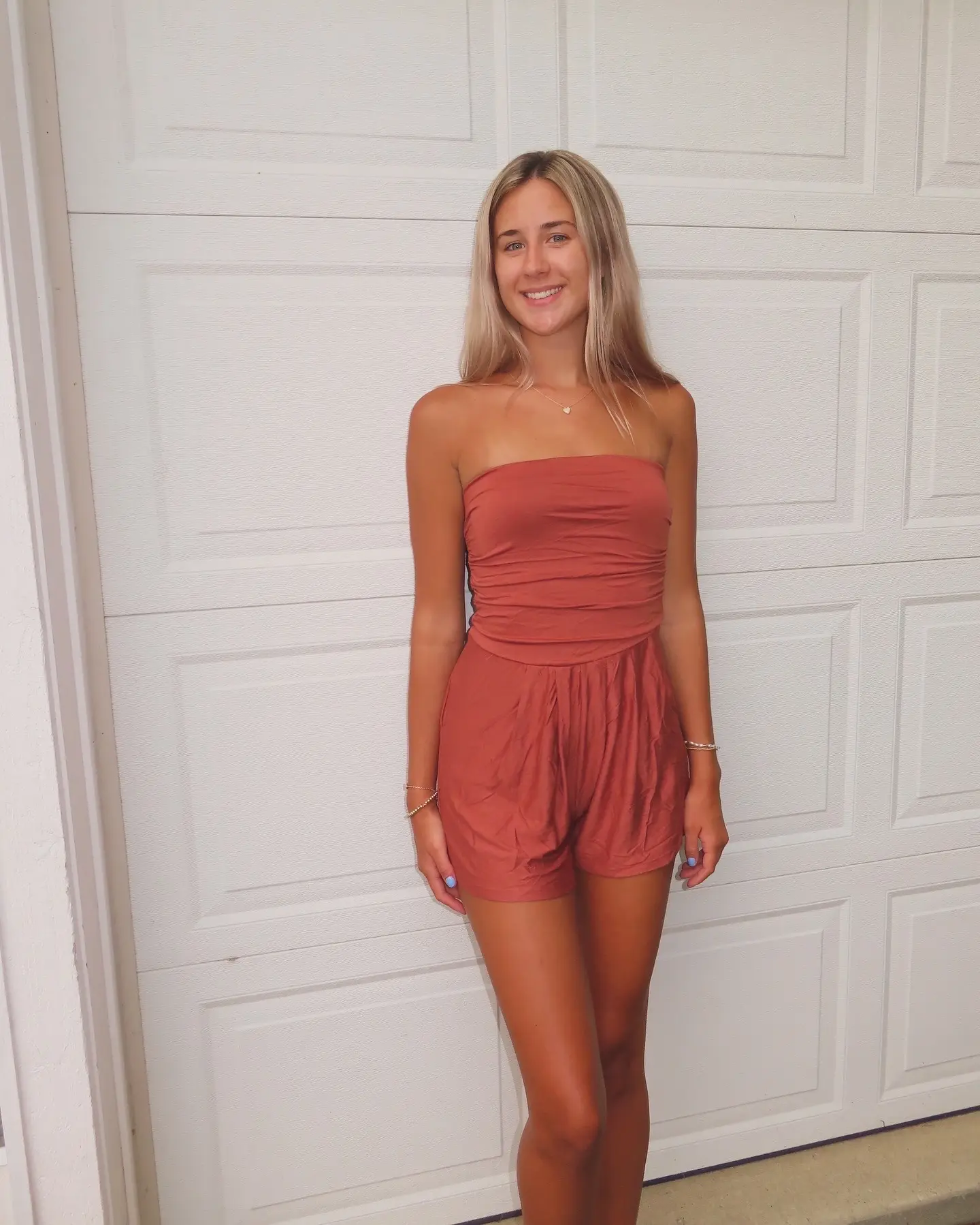 Eve Strapless Mini Romper in Vibrant Orange and Black: Sizzling Casual Womenswear