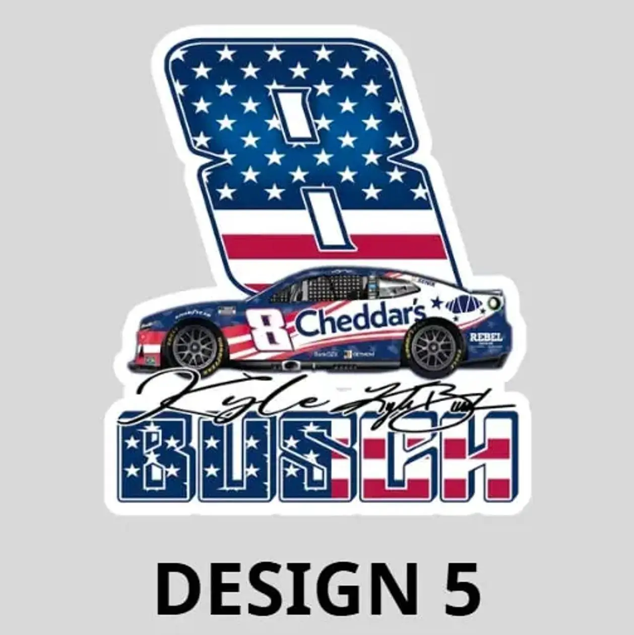 Kyle Busch Number 8 Tribute Commemorative Sticker, Cars, Trucks, Laptops, Coolers, Toolboxes, Windows & More Waterproof Vinyl Sticker