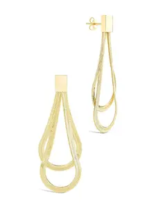 Sterling Forever Misty Looped Herringbone Drop Studs - Classic Design, Suitable for Everyday Wear