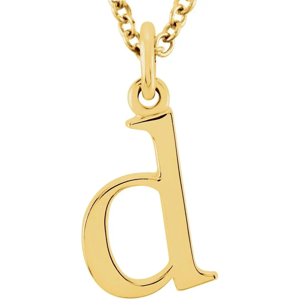 14K Gold Elegant Lowercase 'd' Initial Choker Necklace