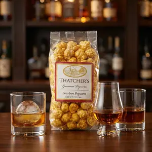 Bourbon Lover Snack Gift Set | Bourbon Jerky, Almonds, Pecans, Butter Caramel Popcorn + FREE Whiskey Tasting Journal Food Bundle