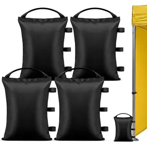 4 Pack 150 Lbs Canopy Weights Sand Bags, Heavy Duty 1680D Empty Weight Sand Bags for Canopy , Tent, Gazebo, Umbrella, Camping, Quick Setup Windproof Anchors for Patio, Camping, Black