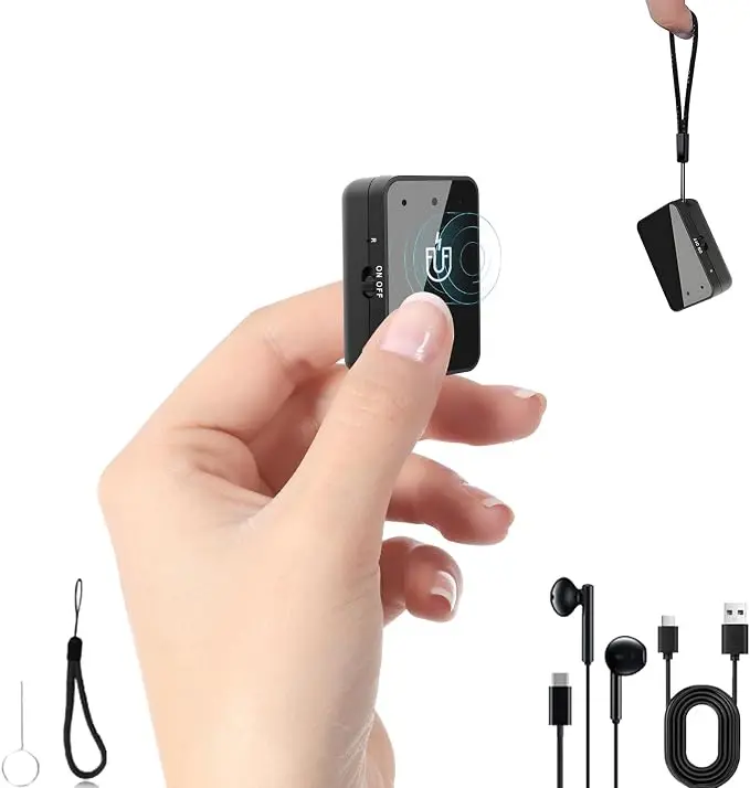 Mini Magnetic Voice Recorder, AI Noise Reduction, 45H Recording, One-Button Control, Long Battery Life & Large Storage, 16.9g Ultra-Light