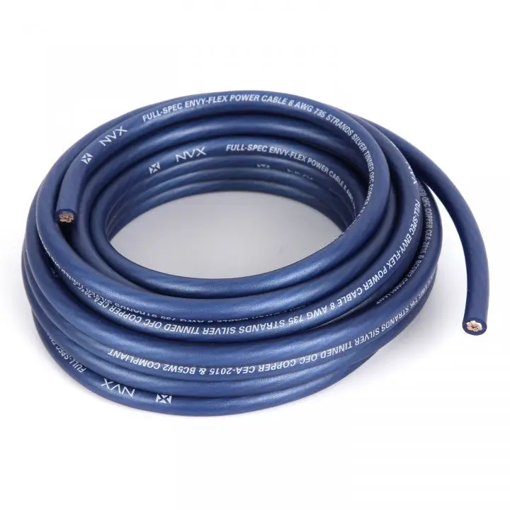 XW8BL20 20 ft 8-Gauge EnvyFlex True Spec Oxygen-Free Copper Power and Ground Wire (Blue)