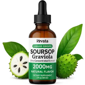 Hrvsta Organic Soursop Graviola Liquid Drops 2000mg | Natural Leaf Extract for Cell Support, Antioxidant & Immune Health Boost | Non-GMO, Vegan Friendly Natural Flavor