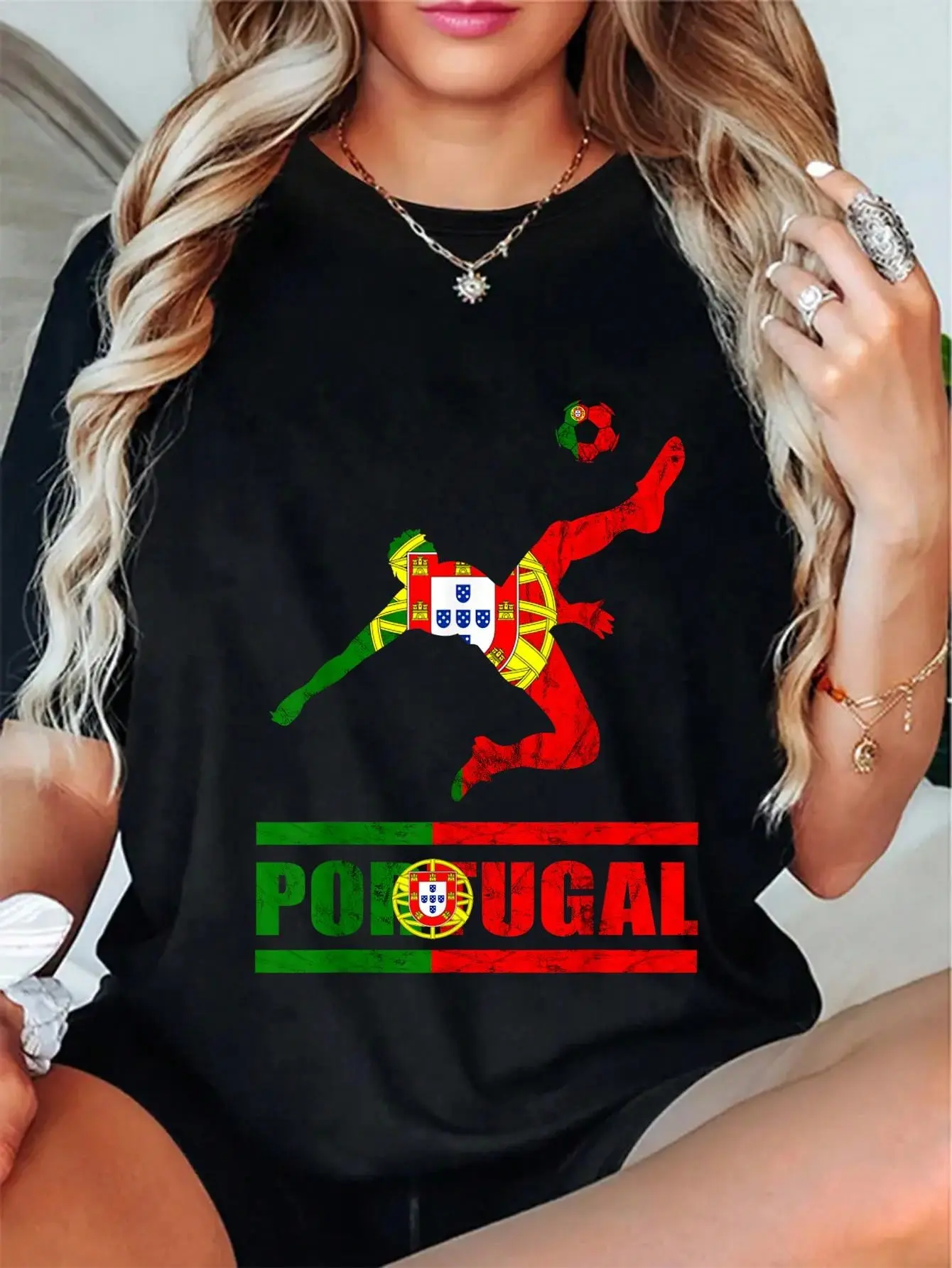100% Cotton Portuguese Flag Portugal Soccer Portuguese Pride Portugal T-Shirt