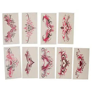 VOCOSTE Personalized Fake Tattoos Succubus Temporary Tatto Rose Red Black 1 Set