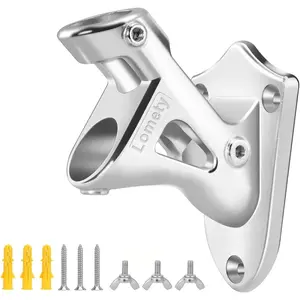 Stainless Flag Pole Holder,Wall & Estate Flag Pole Bracket, Flag Pole mounting Bracket 2 Positions for 1" Flag Pole (Silver)