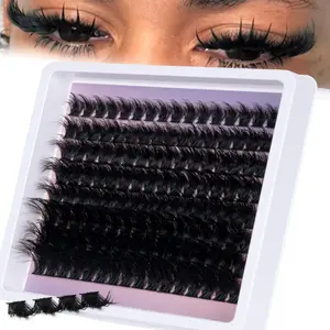 224pcs/128pcs Spikes Lash Ciusters ,Mixed Length Dramatic Lash Clsusters, Manga Lashes, Dense Eyelash Clusters, Thick Eyelash Extension, Thin Band Individual Lashes, DIY Individual Eyelashes for Beginners