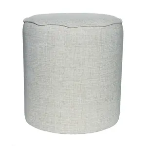 Armoire Cottage Collection Scalloped Ottoman Cream