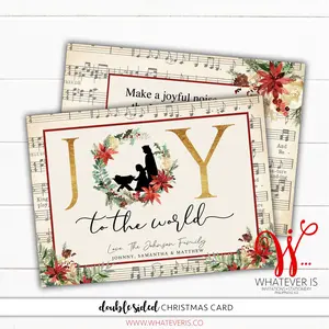 Joy to the World Nativity Psalm 100 Christian Christmas Card