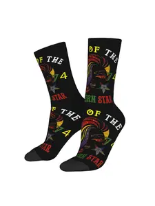 BIIHUDU Order of the Eastern Star OES Sock for Men - Full-Body OES Emblem Print, Masonic Degree Symbol Apparel, Fraternity Ev