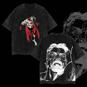 Superstyle Limited Nolan Grayson Omni-Man Invincible War Comic Double Printed Oversize Lightweight Acid Washed Tee TV Series Graphic Tee T-Shirt