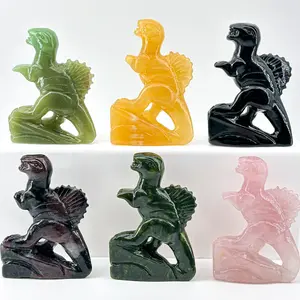 【Star Gate】1 count Crystal Dinosaur Carving Collection - Handcrafted Crystal Dinosaur Figurines