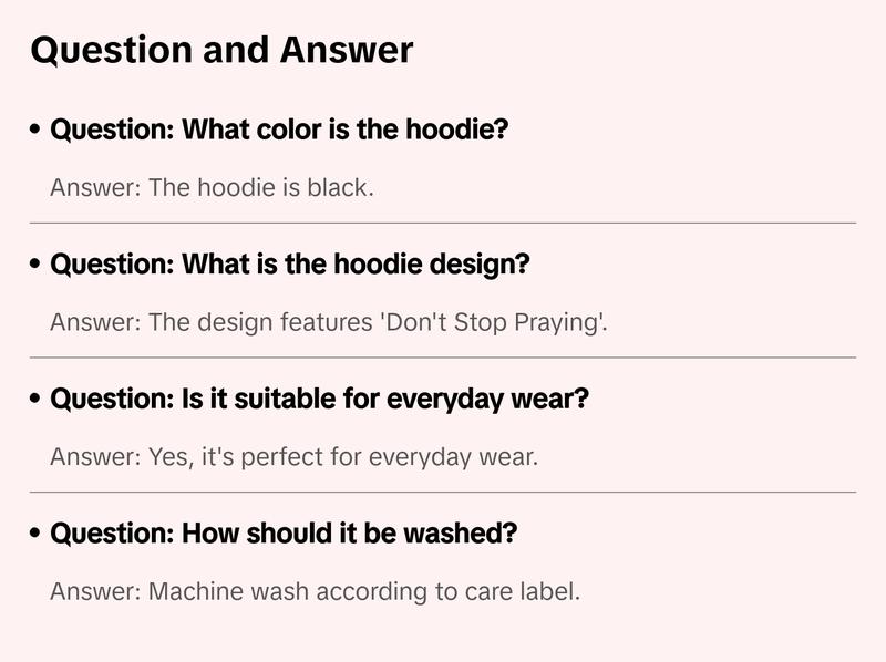 Don't Stop Praying Hoodie Black