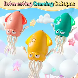 Dancing Octopus Baby Toy, Electric Crawling Octopus Tummy Time Toy, Rechargeable Magic Dancing Music Squid for 3 4 5 6 Year Old Kids Boy Girl Birthday Gifts, Funny Squid for Office Desk Decor