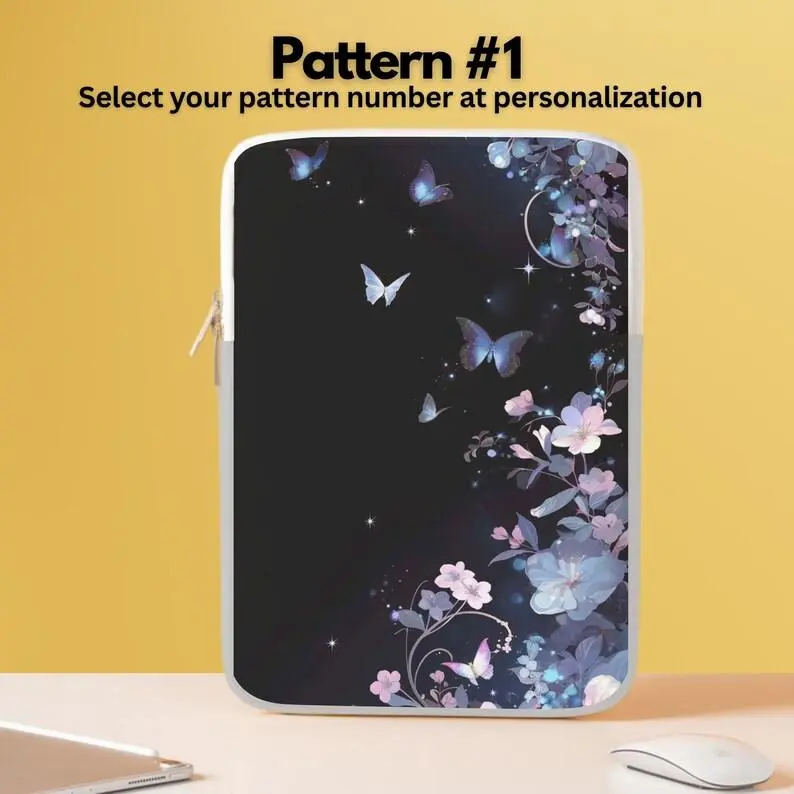 Whimsical Night Butterfly Laptop Sleeve |  MacB Case | iPd Tablet Sleeve cover | Computer Bag | Lover Gift