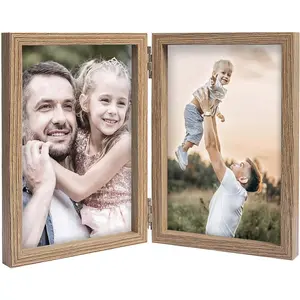 4X6 Picture Frames- Double Hinged MDF Wood Grain