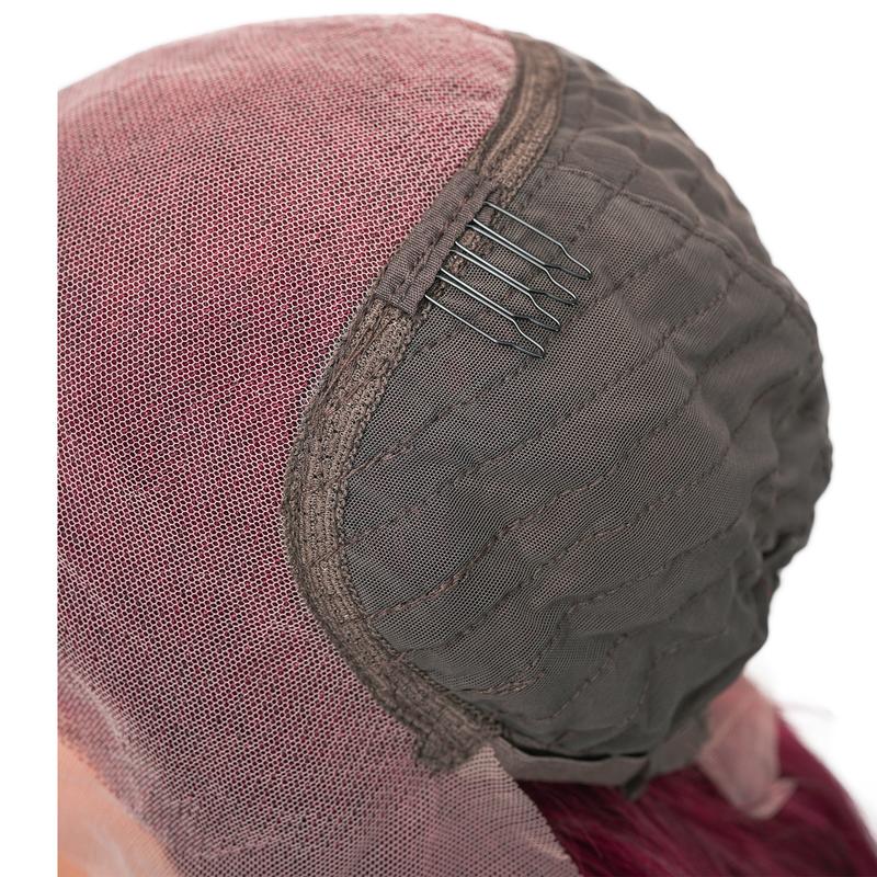 MIRELLE Body Wave 30 Inch 13x6 HD Lace Front Synthetic Wig 220% Density - #99J Burgundy Free Part, Pre-Plucked Anti-Snag/8H Hold, Breathable for Weddings/Bridesmaid Duties