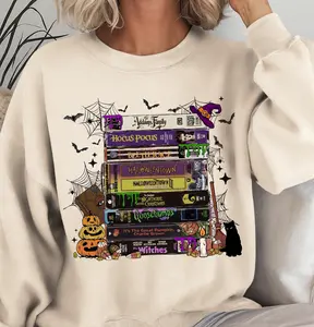 Vintage Halloween VHS Movies Sweatshirt, Retro Horror VHS Movies Shirt, Vintage Spooky Season VHS Movies Shirt, Halloween Sweatshirt Women Cotton Crewneck Sweater Womenswear Tops Women Lady