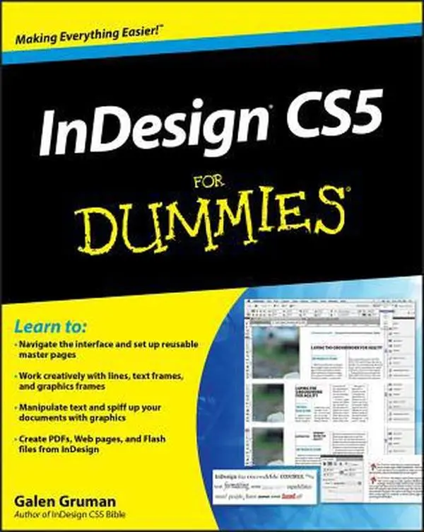 Used InDesign CS5 for Dummies Paperback Book - Galen Gruman, English, Desktop Software Tutorials, Magazine-Worthy Tricks
