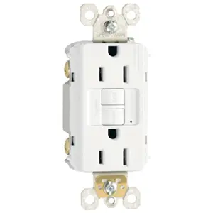 Pass & Seymour Self-Testing GFCI Power Socket, Model 1597WCC10, 15A 125V 3-Wire Grounding Outlet - White