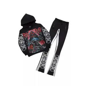 Dravon Black/Grey Hoodie/Super Stacked Track Set