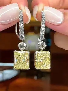 Rhinestone Decorated Dangle Earrings (1 Pair), Elegant Jewelry for Women for Party, Daily Clothing Decor, Trendy All-match & Exquisite Wedding Anniversary Party Jewelry Gift, Statement Classic Style Earrings