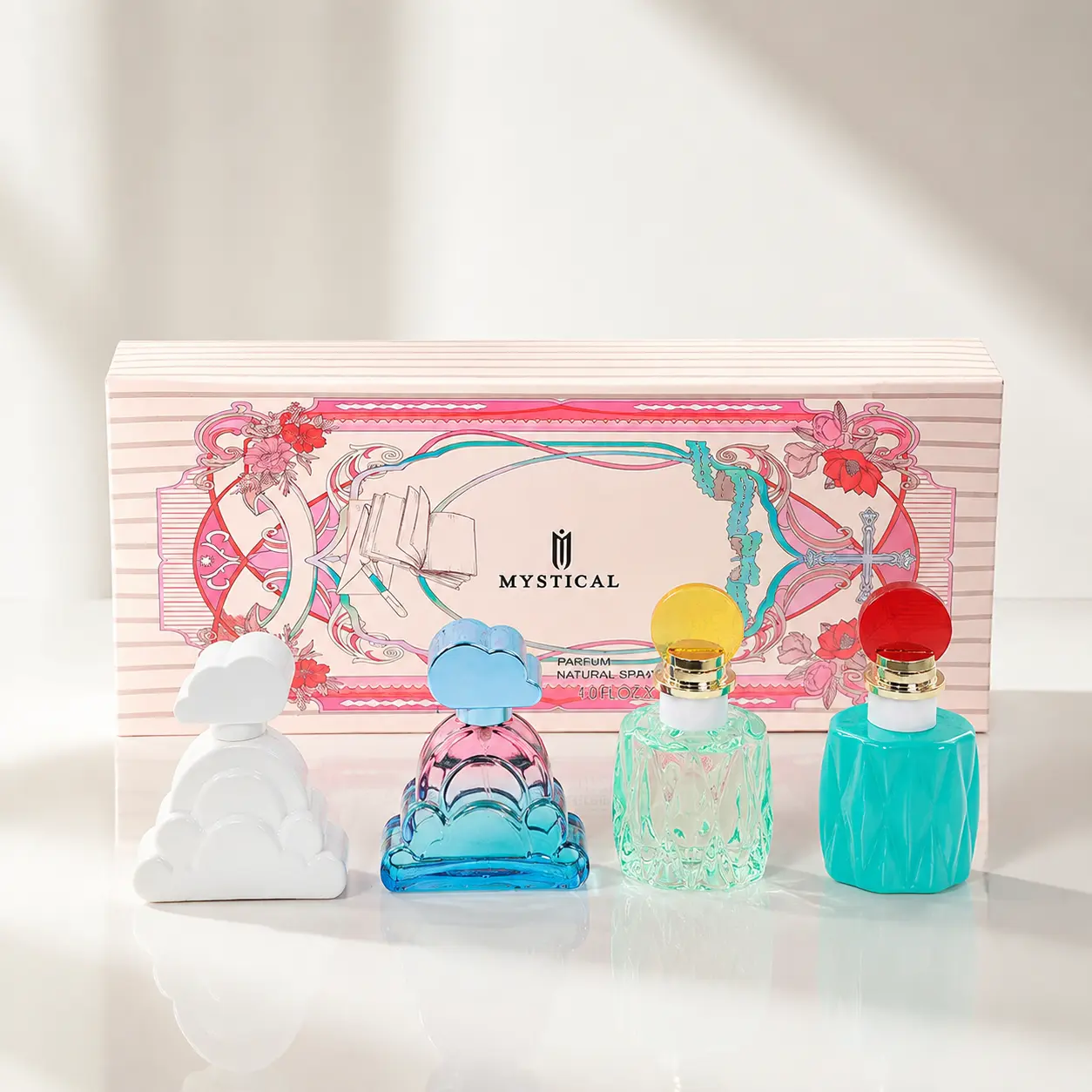 Mystical Dream Women's Perfume Gift Set 4PCS, Eau de Parfum Mini Travel Spray 30ml , Sweet Floral Fruity Woody Fragrance with Coconut & Vanilla Notes, Long Lasting Romantic Feminine Scent, Luxury Gift Box for Daily Wear, Date Night, Birthday & Anniversary