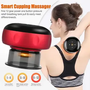 USB Charging Electric Cupping Machine Sand Scraper, 12 Levels of Temperature And Suction Smart Vacuum for Neck, Shoulder And Back, Suction Cup. Suitable for Home Use And Self-care.