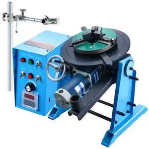 VEVOR Rotary Welding Positioner 50KG, 0-90 Welding Positioning Turntable Table 0.5-6RPM 120W, with 12.4 Inch 3-Jaw Lathe Chuck Welding Torch Stand Holder for Cutting, Grinding, Assembly, Testing