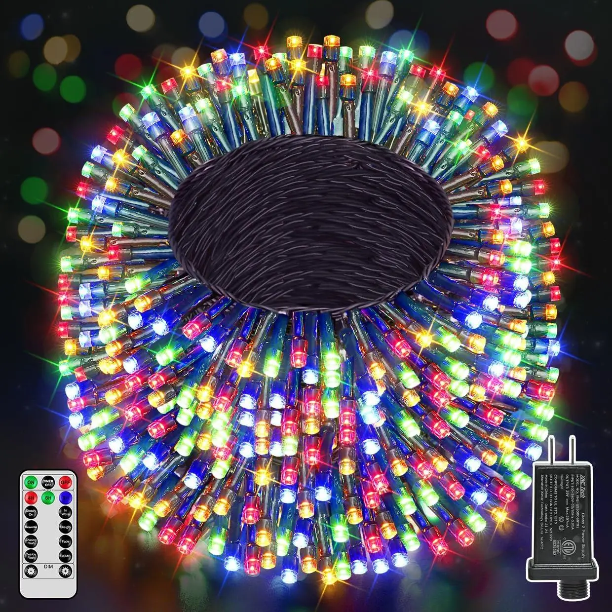 394FT 1200 LED Christmas Lights Outdoor, Christmas Tree Lights Plug in, 8 Modes Twinkle String Lights for Bedroom Wedding Party Holiday Xmas  Decorations Multicolored