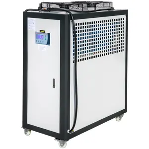 fathersdaygift  VEVOR Air Cooled Water Chiller 5 Ton Portable, 5Hp 53L Tank Industrial Chiller, Finned Condenser w/Micro-Computer Control, 15KW Cooling Capacity Stainless Steel Tank Chiller Machine for Cooling Water
