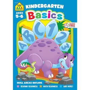 School Zone  Basics Workbook: 64 Pages, Reading & Math Readiness, Alphabet, Shapes, Patterns, Numbers 0-10, Beginning Sounds, Ages 5 to 6 - Paperback