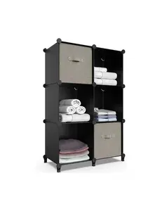 6-Cube Storage Organizer, Closet Organizer Storage Cabinet Shelf Bookcase Bookshelf, Storage Cubes Organizer Cabinet for Kids, Closet, Bedroom, Bathroom Metal Mount Racks Metal Racks