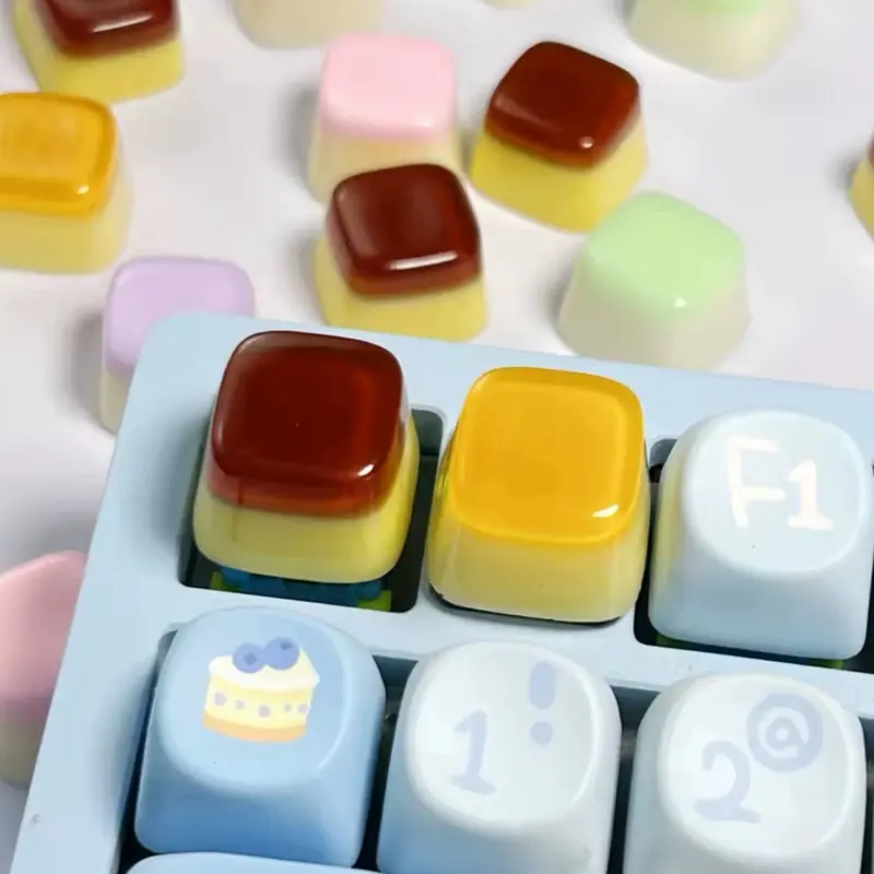 3D Kawaii Pudding Jelly Coffee Jelly Food Dessert Keycap For Gaming Keyboard